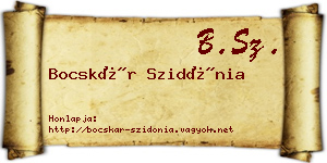 Bocskár Szidónia névjegykártya